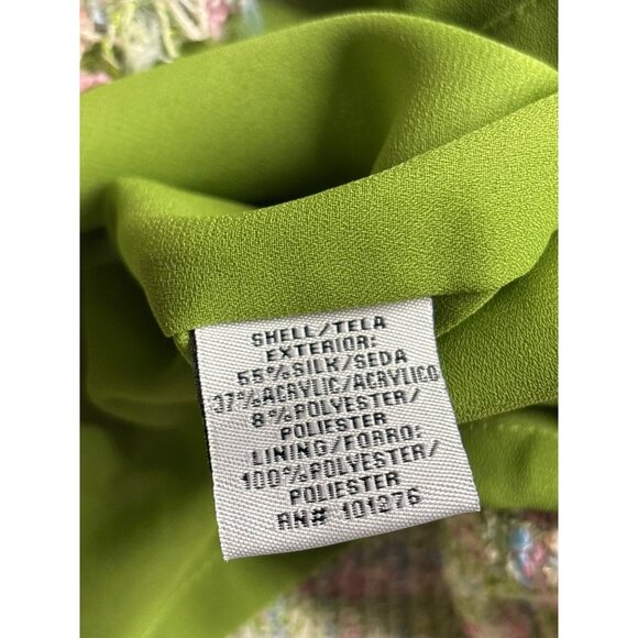 Vintage Y2K I.C.E. Womens Tweed Pencil Skirt 6 Silk Blend Pastel Plaid Lined - Picture 4 of 5